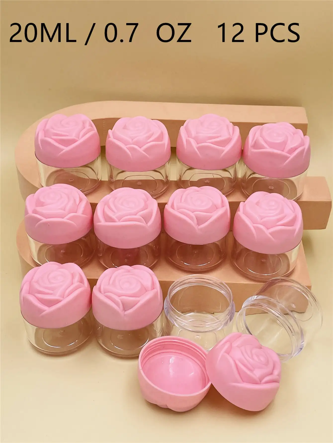 Travel Size Rose Pattern Cream Sample Bottle Set - Portable & Versatile Candy or Medicine Containers