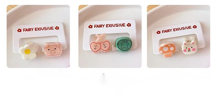 2 accessoires pour cheveux couleur bonbon mignon mini pinces à cheveux dessin animé ours frange pince cheveux restes pince accessoires pour étudiants_voghion.com