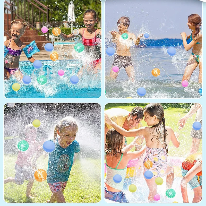 Reusable Water Bomb Splash Water Balloons Silicone Absorbent Balls Pool Beach Play Toys Outdoor Party Favors Fight Games