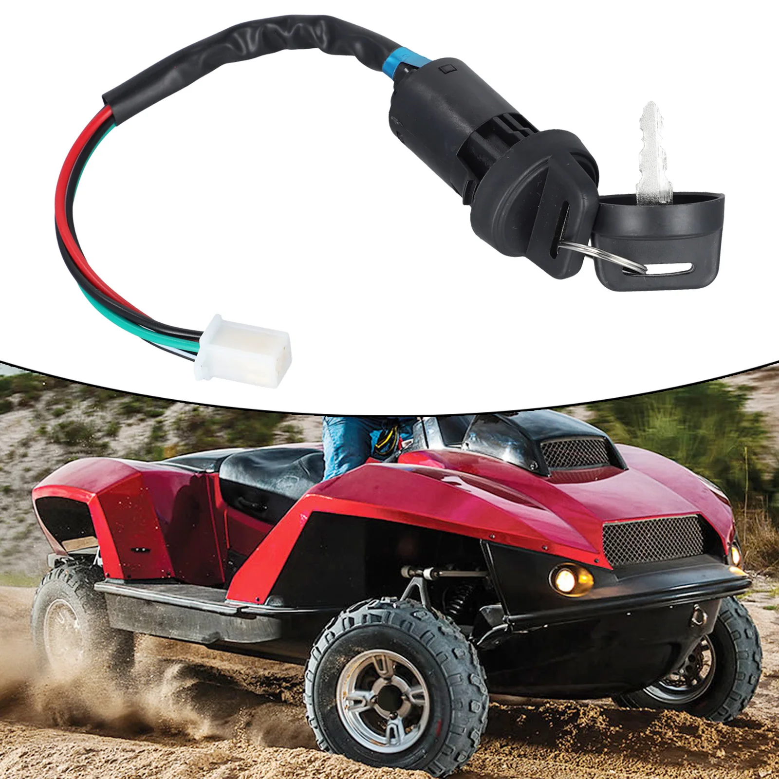4핀 키 실린더 스위치(4선 포함) 50cc 70cc 90cc 110cc 125cc ATV, 더트 바이크, 오프로드 모터바이크 교체 부품용