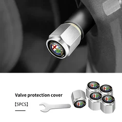 Alfa Romeo 5 - Piece Metal Tire Valve Cap Set with Car Logo Styling (ROMEO - A - silver - 5PCS)