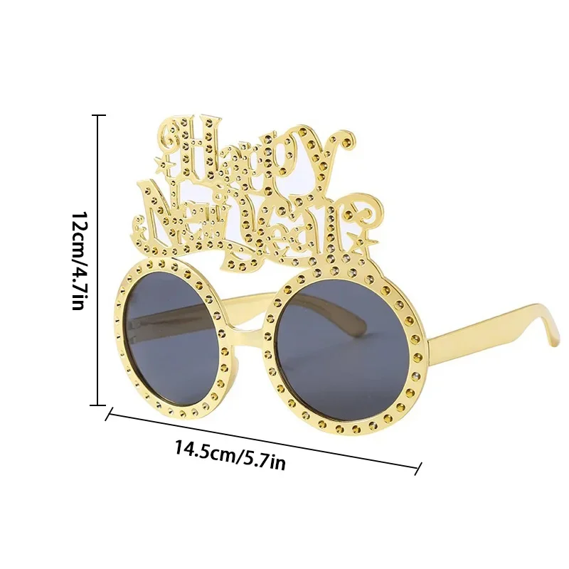 Description Picture 2 of item2024 Happy New Year Glasses Colorful Frame Photo Props Merry Christmas Ornaments Xmas Navidad Gifts New Year Eve Party Decor
