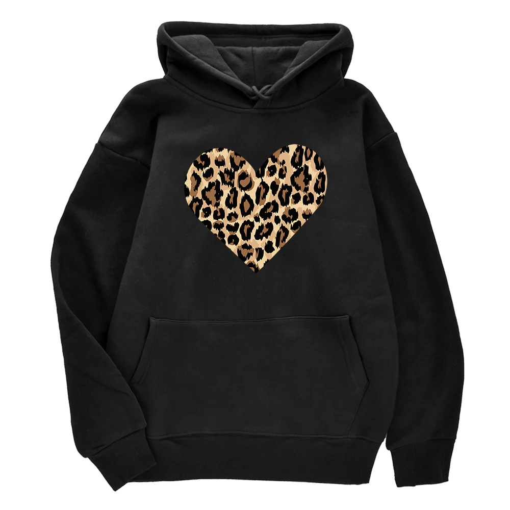 

Leopard Love Print Sportswear Man Street Loose Long Sleeve Streetwear Tight Sweatshirts Fashion Couple High Quality Tracksuit