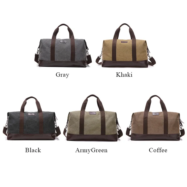 Canvas Bags for Men Travel Hand Luggage Bags Weekend Overnight Bags Big Outdoor Storage Bag Large Capacity Duffle Bag 3