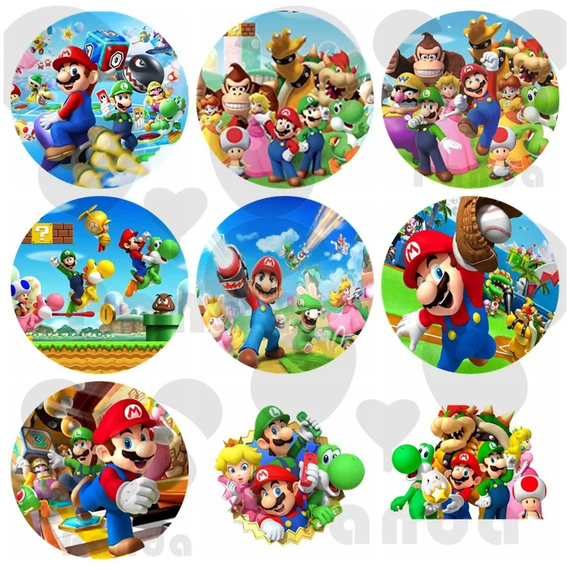 Super Bros Yoshi Dinosaur Kids Birthday Party Round Sticker Avvolge L'Etichetta