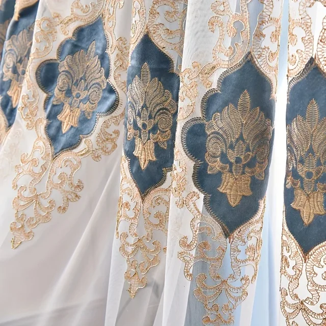 자수의 매력으로 집을 꾸미는 보호 거즈 커튼