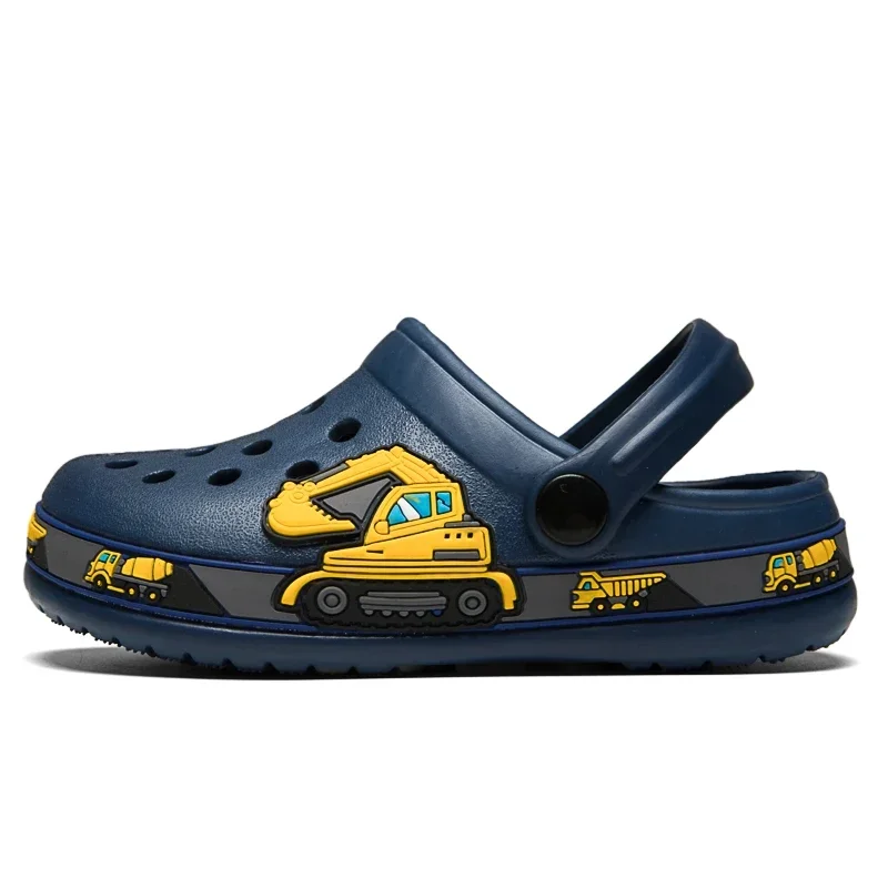 Children Shoes Baby Boys Slippers Cartoon Excavator Print Clogs Summer Breathable Soft Indoor Sports Boy Slippers 5