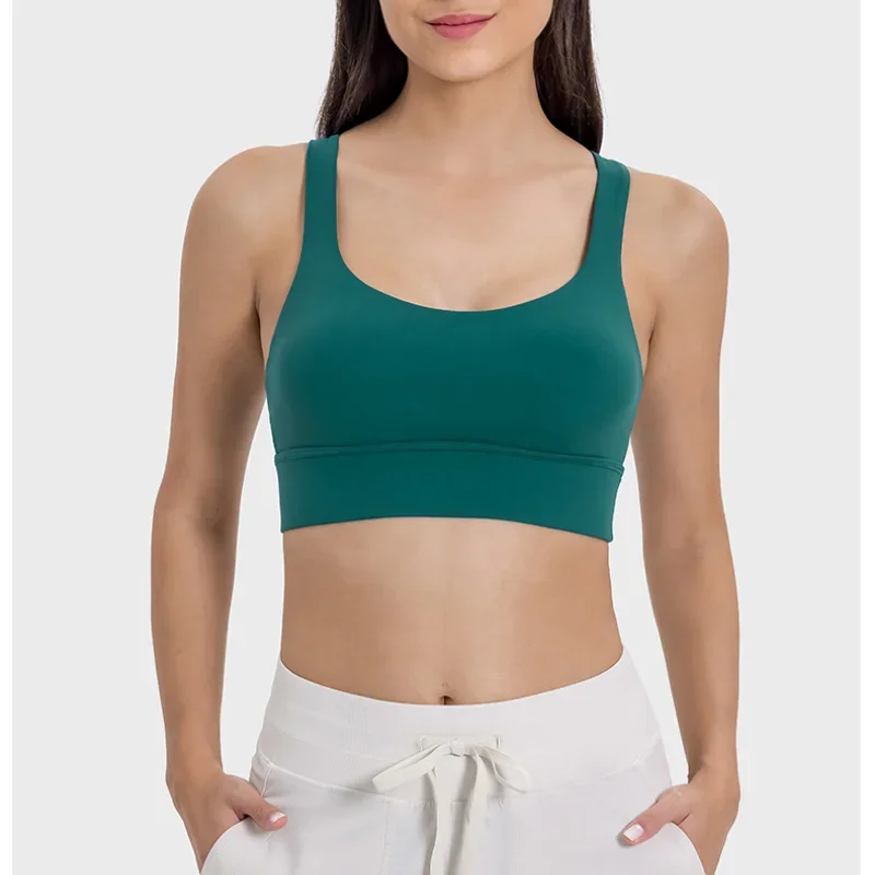Solid Color Women Sports Bras Gathered Without Steel Ring Running Vest Fitness Front Zipper Sexy Shockproof Underwear