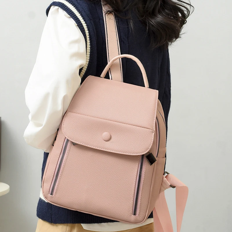 

2023 New Designer Fashion Backpack Women High Quality PU Leather Backpack Small School Bags for Girls Casual Travel Backpacks