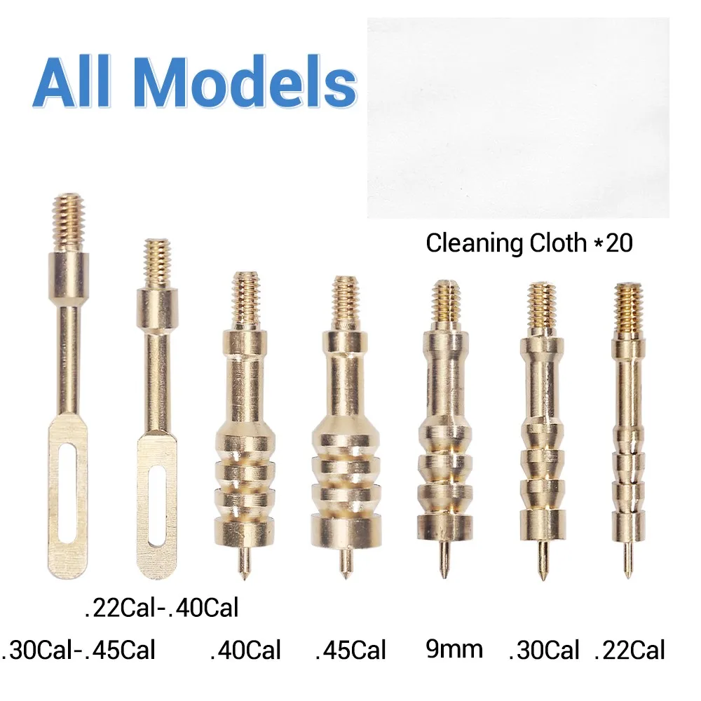 

8Pcs Tactical Gun Cleaning Kit Cleaning Pointed Jags Patch Spear Brush Kit for .22cal .30Cal .38Cal .357Cal .45cal Solid Brass