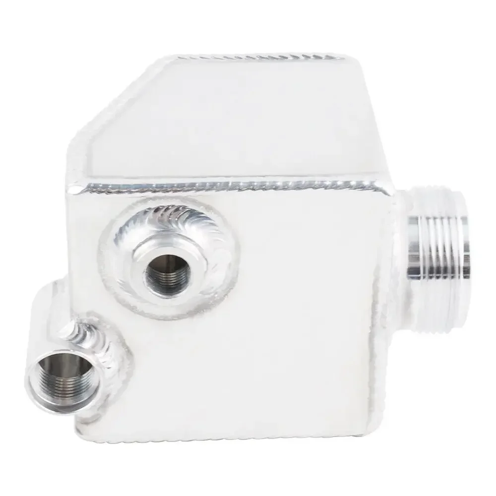 Sleek Silver Black Aluminum Power Steering Pump Fluid Reservoir Tank