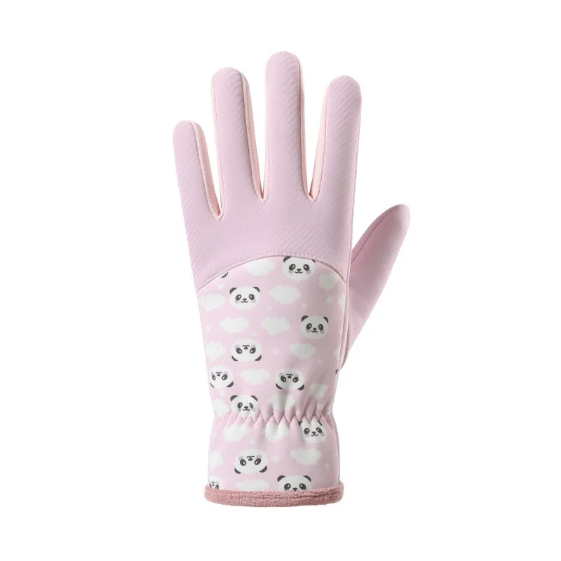 Boys Girls Students Outdoor Cycling Velvet Autumn Winter Children Thermal Gloves Thermal Cartoon Windproof Cold Gloves