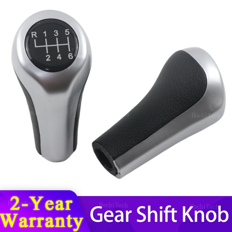 Premium Leather Gear Stick Shift Knob, 5/6 Speed, Compatible with Multiple BMW Series