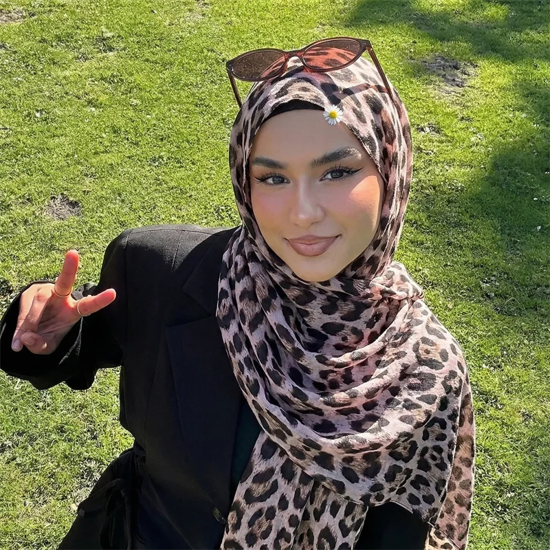 2026 Luxusmarken-Schal mit Leopardenmuster, Baumwollschal, Damen-Wickeltuch, großer warmer Pashmina-Hijab, Kopftuch, Schals, Bufanda, Foulard, Stolen – Detail 16