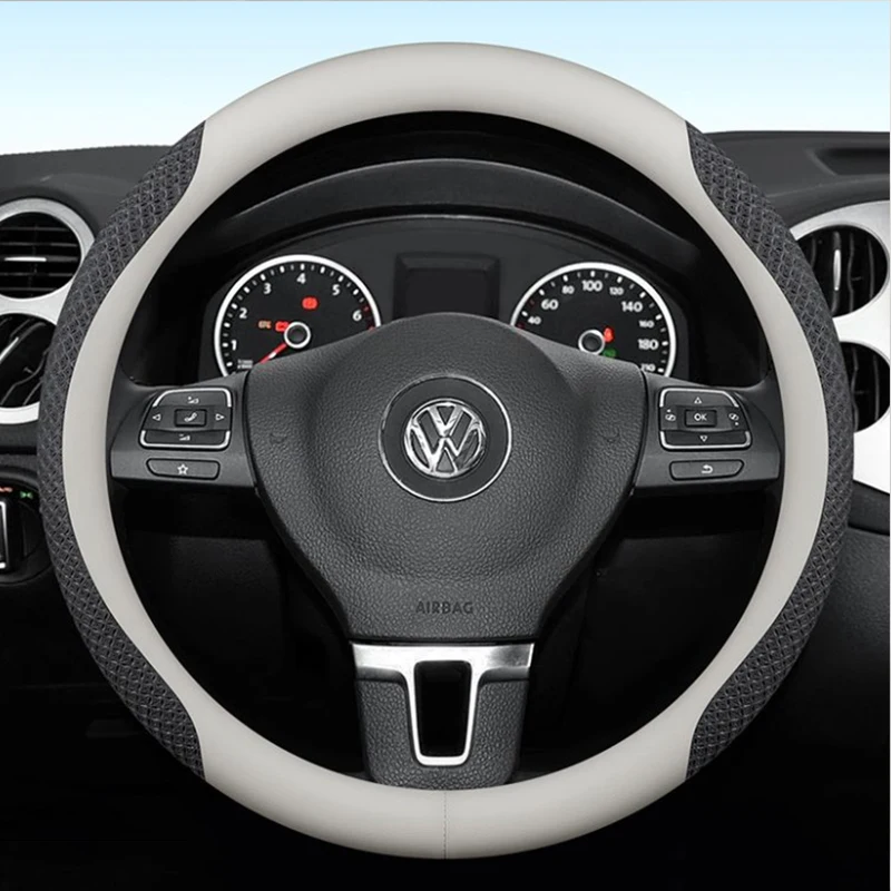 

Car Steering Wheel Cover Braid Artificial Leather For Volkswagen Golf 5 Mk5 Passat B6 Tiguan 2012-2024 Car Accessories