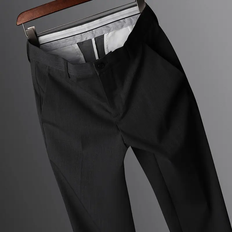 Minimalist Comfortable Business Casual Summer Men's 2024 Patchwork Button Pocket Zipper Fashion Solid Color Straight Pants