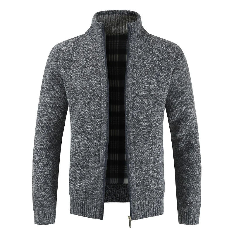 

Men's Long Sleeve Stand Collar Knitted Cardigan