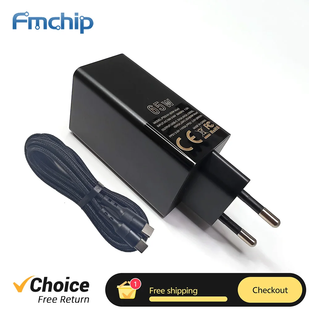 FMchip Pine64 TS101 65W PD 충전기 타입-C 납땜 인두용 전원 공급 장치(케이블 교체 어댑터 포함)