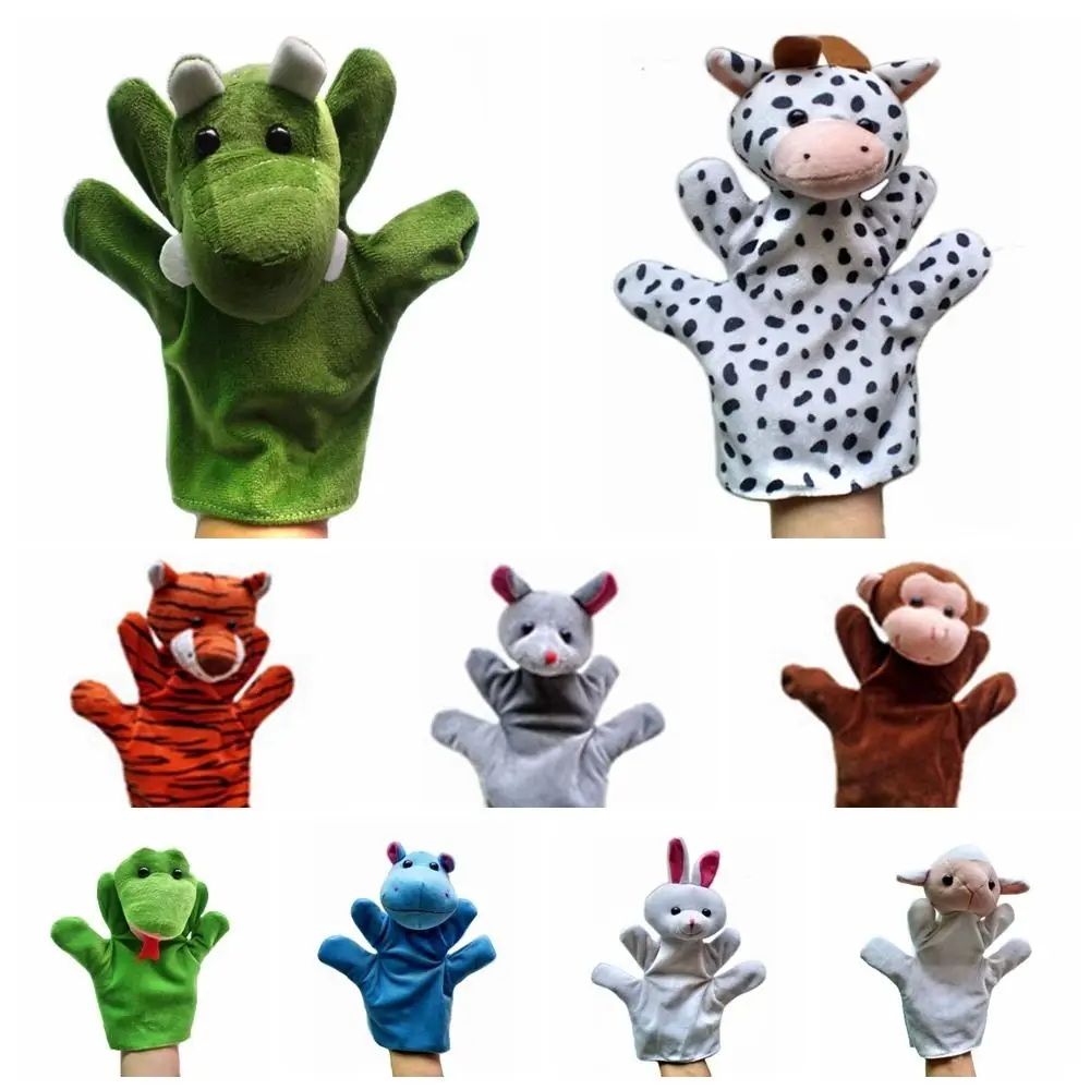 24 Types Hand Puppets For Animal Cartoon Animal Plush Toy Adorable Hand Puppets Stuffed Toy Cloth Animals Hand Finger Puppet stuffed toy goat puppet adorable hand farm animal finger puppets plush cartoon child