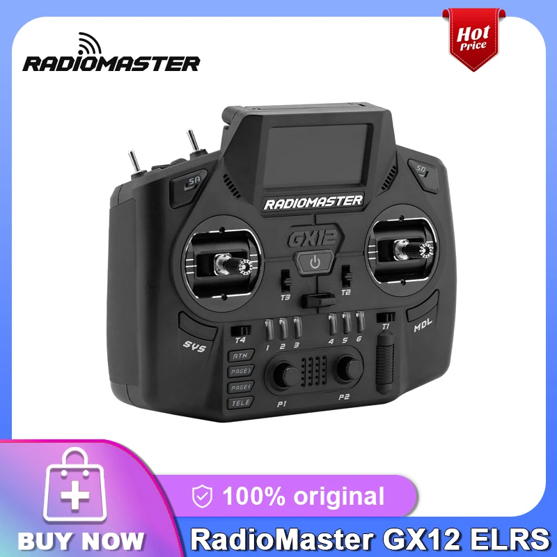 RadioMaster GX12 ELRS Двухдиапазонные антенны 2,4 ГГц/900 МГц GX01 Цифровой 1000 Гц 12-битный карданный радиоконтроллер Gemini-X (M2)