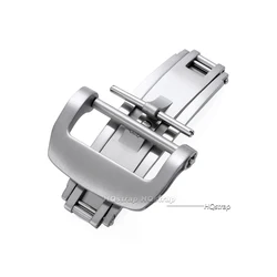 Silver Brushed Stainless Steel Butterfly Deployment Watch Buckle - 20mm (Steel - no logo)