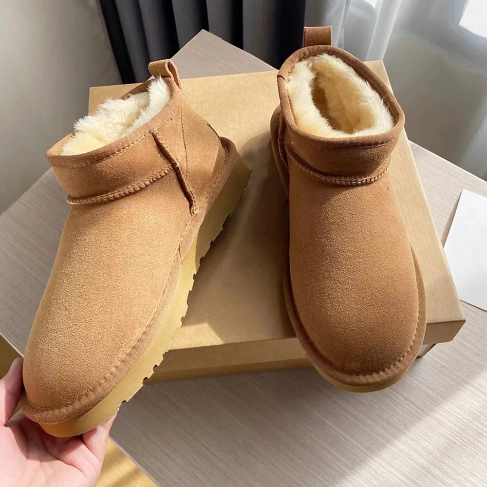 

New high quality women's fall winter sheep fur one soft snow boots 35-40