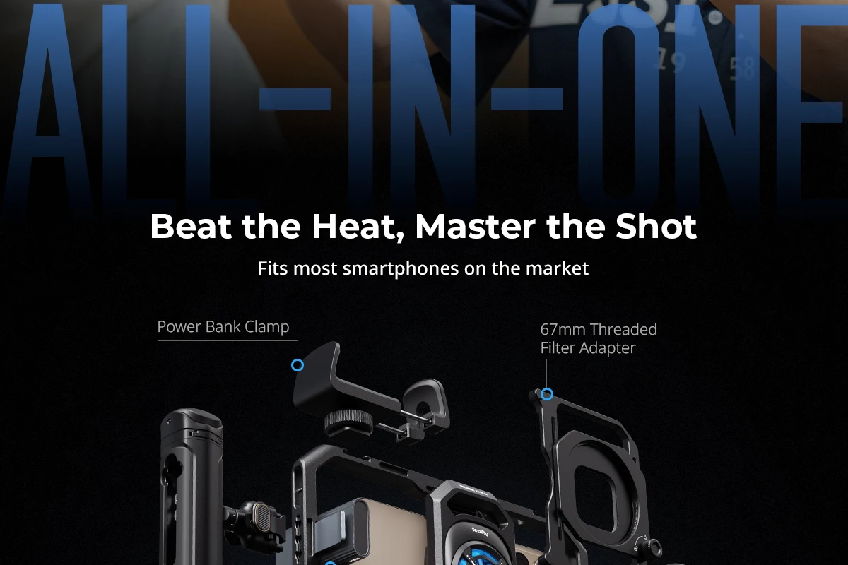 Universal Cooling Mobile Phone Cage for iPhone 17 16/Android Smartphones w 2-in-