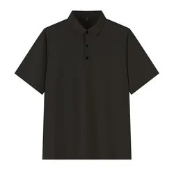 Men's Oversized Short Sleeve Polo Shirt - Big & Tall Loose-Fit Plus Size Top - 6XL  155-165kg (Black)