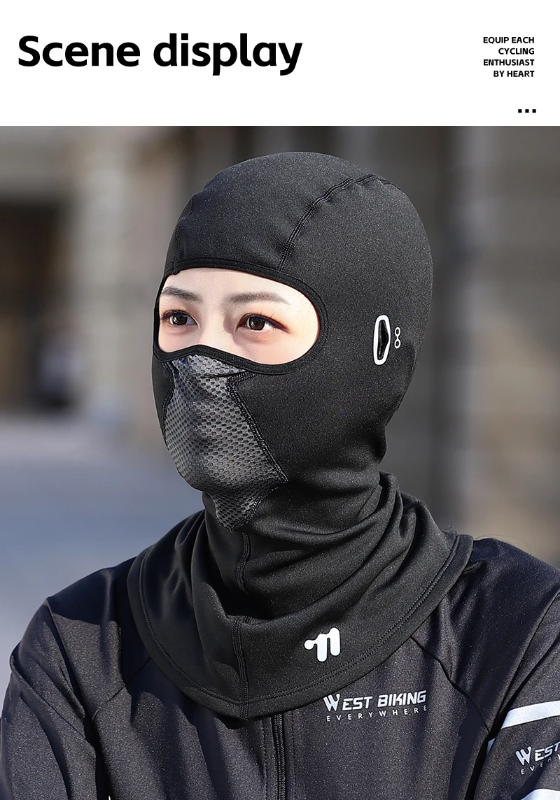 WEST RADFAHREN Winter Sturmhaube Männer Frauen Warme Fleece Fahrrad Motorrad Gesichtsmaske Radfahren Skifahren Helm Liner Winddicht Fahrrad Kappen – Detail 12