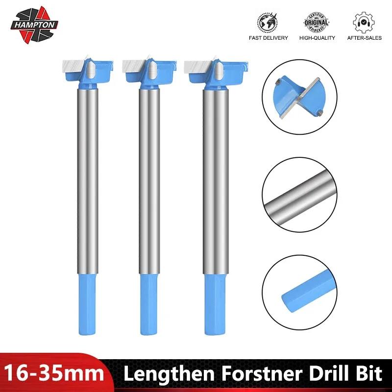 Forstner Drill Bit 16-35mm Lengthen Carbide Tipped Hinge Boring Hole Saw Self Centering Drill Bits for Woodworking Tools free shipping 1pc 15 20 25 30 35mm adjustable carbide drill bits hinge hole opener boring bit tipped drilling woodworking tools