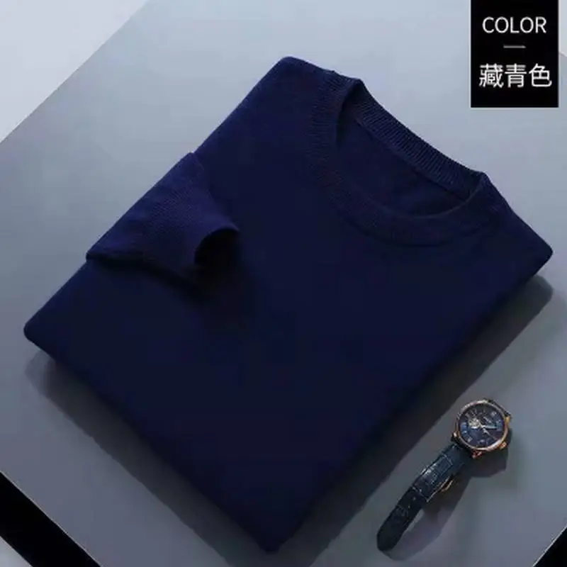 Cashmere cotone misto Pullover uomo maglione 2024 autunno inverno classico girocollo tutto-fiammifero maglione Pull Homme maglioni lavorati a maglia 3