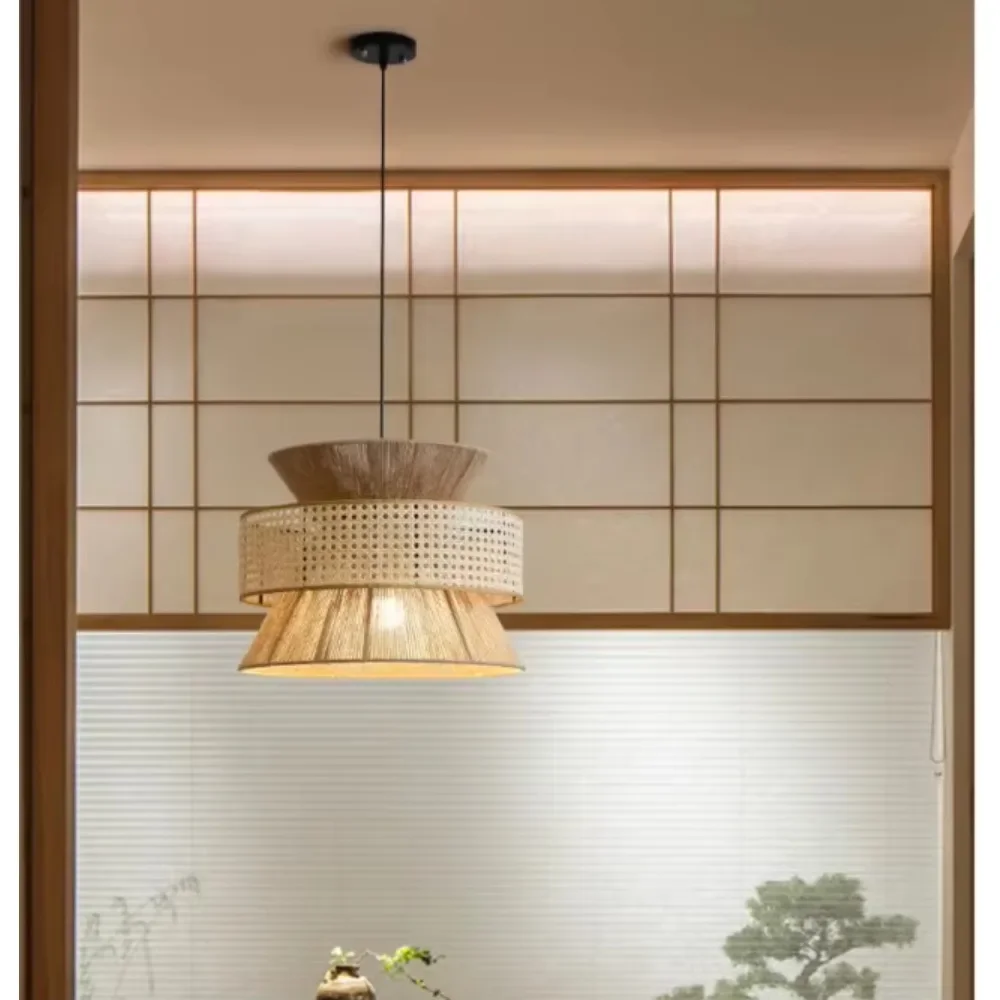 Handmade Natural White Pendant Lamp Rattan Lampshade Lampshade Frames Wholesale Hanging Lamp for Decor Made Eco Friendly Lamp