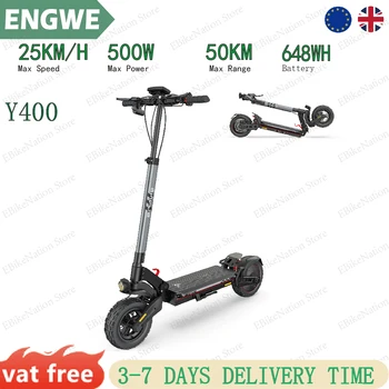 Monopattino Elettrico ENGWE Y400: Motore da 500W di Picco, Autonomia di 50km, Pneumatici Fat da 10 Pollici, Sospensione a C, Impermeabile IPX5, Pieghevole