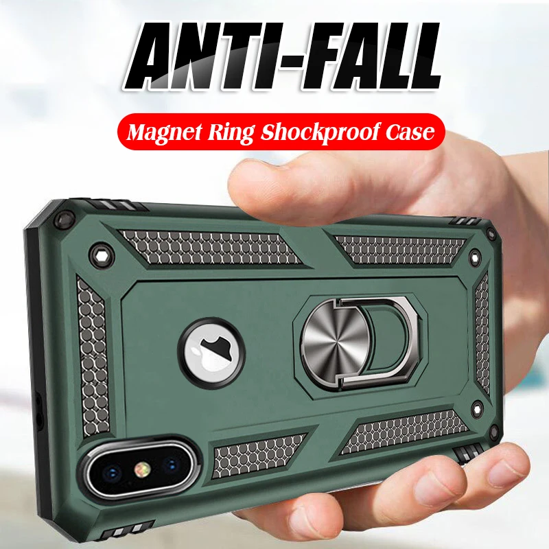 Magnet Metal Case for IPhone 6 6s 7 8 Plus 11 Pro Armor Shockproof Case Cover for IPhone XR XS Max X Silicon Bumper silicon cell phone case phone case cell phone case