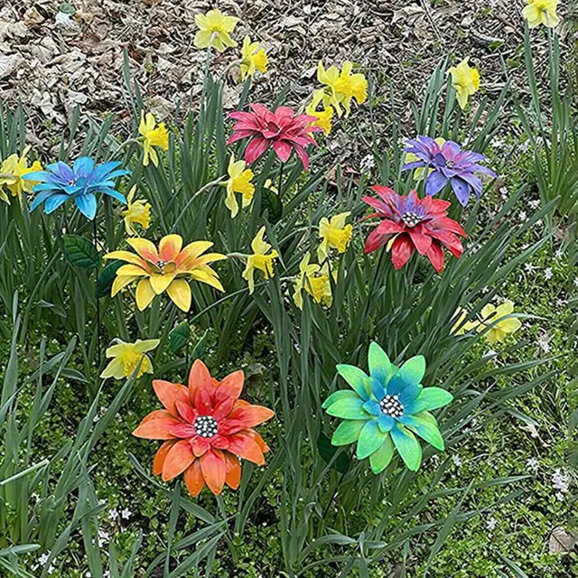 7 db/Beállított Fém Nap Nappali Virág Gyönyörű Vonzó Szimuláció Virágkert Otthoni Mesterséges Virágokhoz Kültéri Dekoratív - Image 2