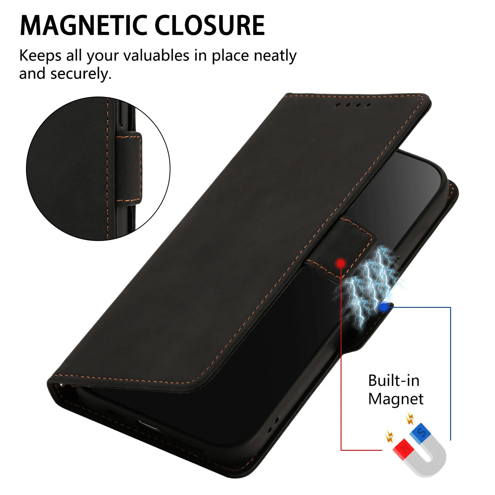 Luxury Leather Flip Wallet Phone Case - Premium Protective Cover