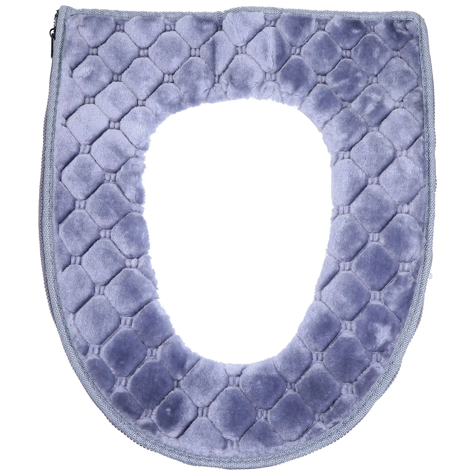 

Toilet Seat Cover Thickened Cushion Plush Cover Bathroom Waterproof Warm Winter Zipper Toilet Seat Pads Random Zipper Style