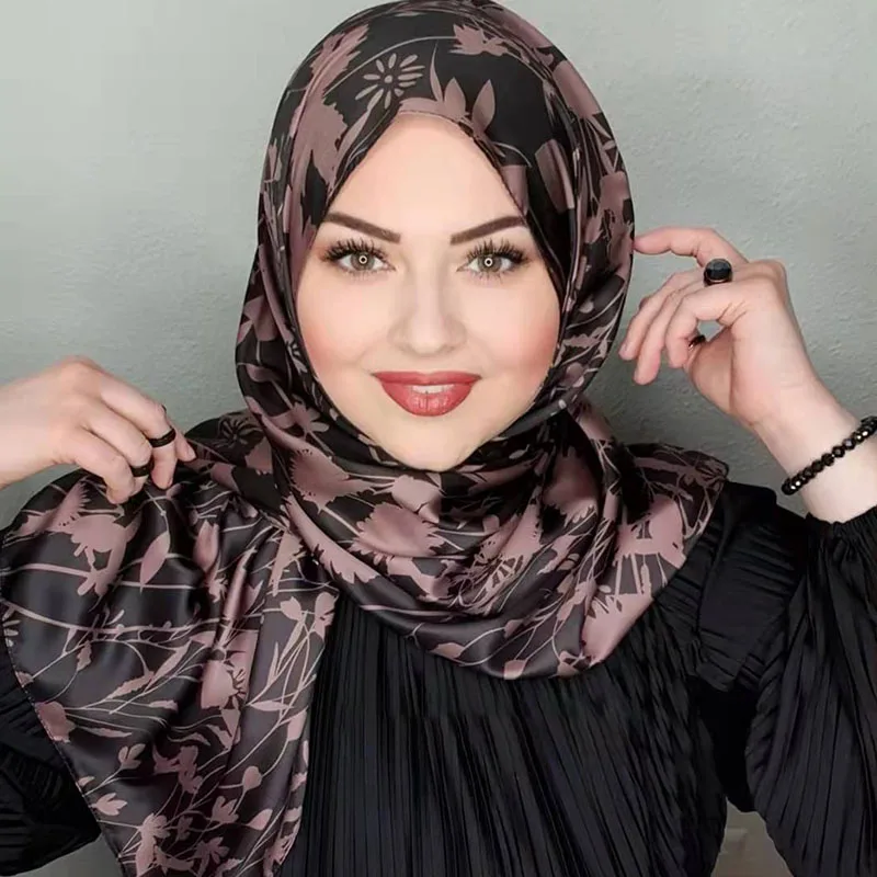 Muslim Black Silk Fashion Abaya Hijab Jersey Scarf Abayas Dress For Women Turbans Instant Ndercap Islamic Modal Hijabs Head Wrap