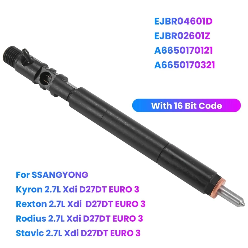

Новый Дизельный топливный инжектор EJBR04601D A6650170321 (с 16-битным кодом) для Ssangyong Kyron Rexton Rodius Stavic 2,7 CRDI Замена