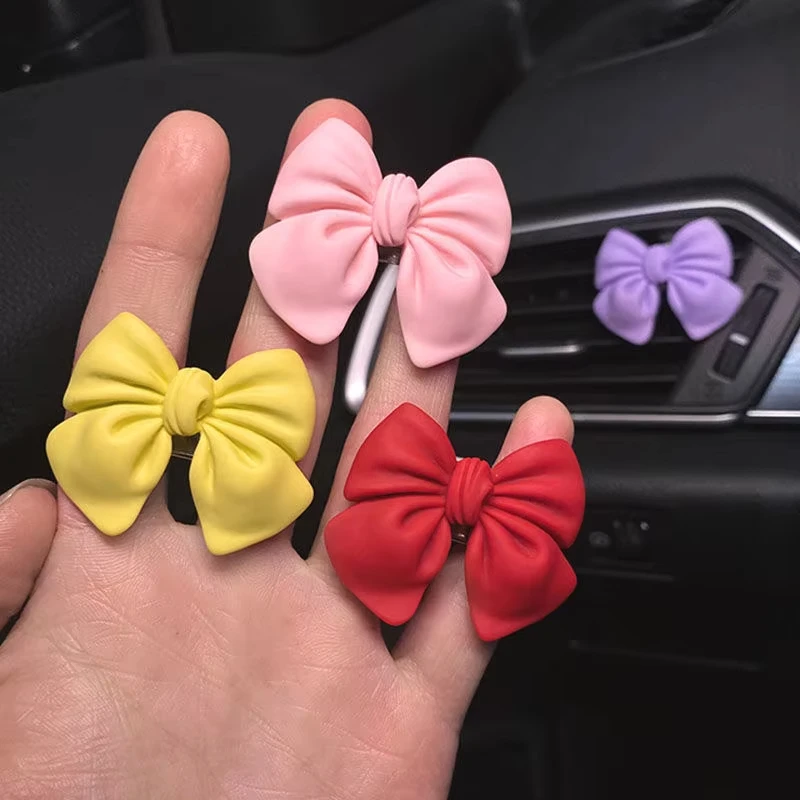 Deodorante per auto Profumo per auto con nodo a fiocco Car-styling Odore naturale Condizionatore d'aria Clip di uscita Fragranza Accessori auto - Image 2