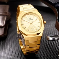 2025 New Men Business Watch Fashion Octagonal Stainless Steel Strap Double Calendar Quartz Movement Top Brand Men Watches Reloj