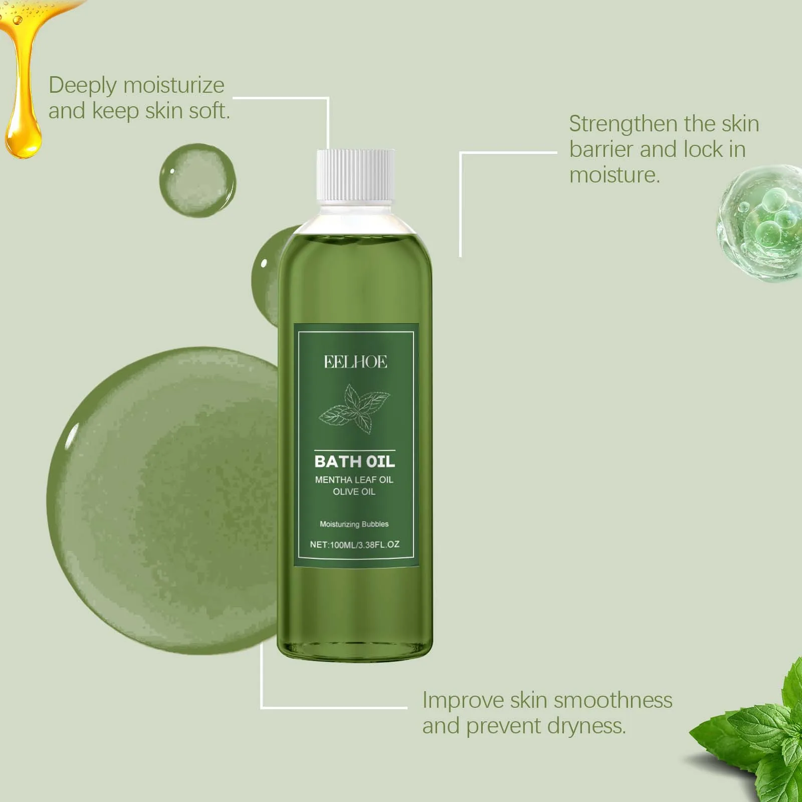 EELHOE Bubbles Bath Oil Long Lasting Deep Nourish Moisturizing Skin Brightening Products Full Body Cleaning Bath Essential Oil