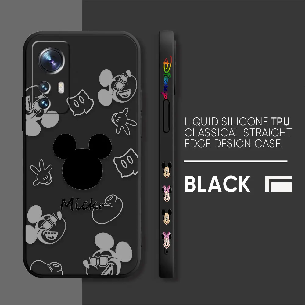 thumbnail image 1 of Case For Xiaomi 13 12 12S 11 11T 10 10S 9 9SE 8 Pro Ultra Lite Colour Simple Liquid Silicone Case Anime Cute Mickey Minnie Mouse, 1 of 5