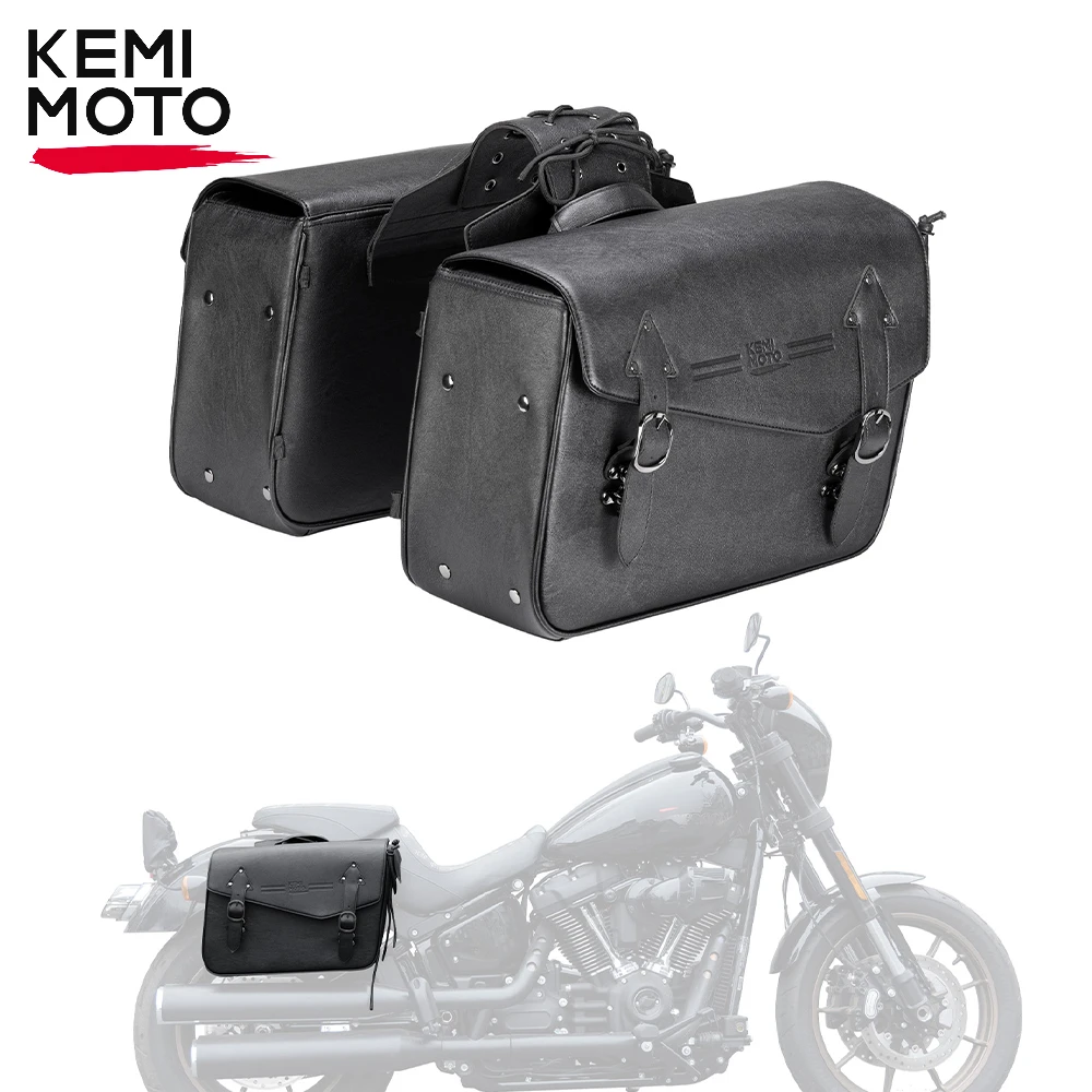 

KEMIMOTO Motorcycle Saddlebags Side Saddle Bag Universal fit for Softail Dyna CMX500 VTX V-star Waterproof Travel Luggage Pack