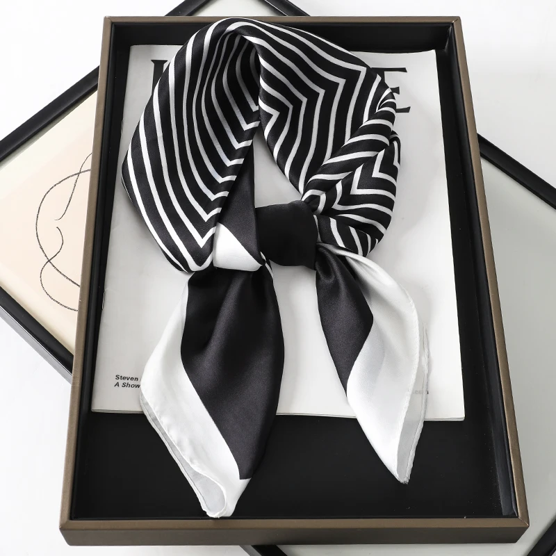 الحرير ساحة وشاح المرأة الساتان باندانا طباعة الأو...