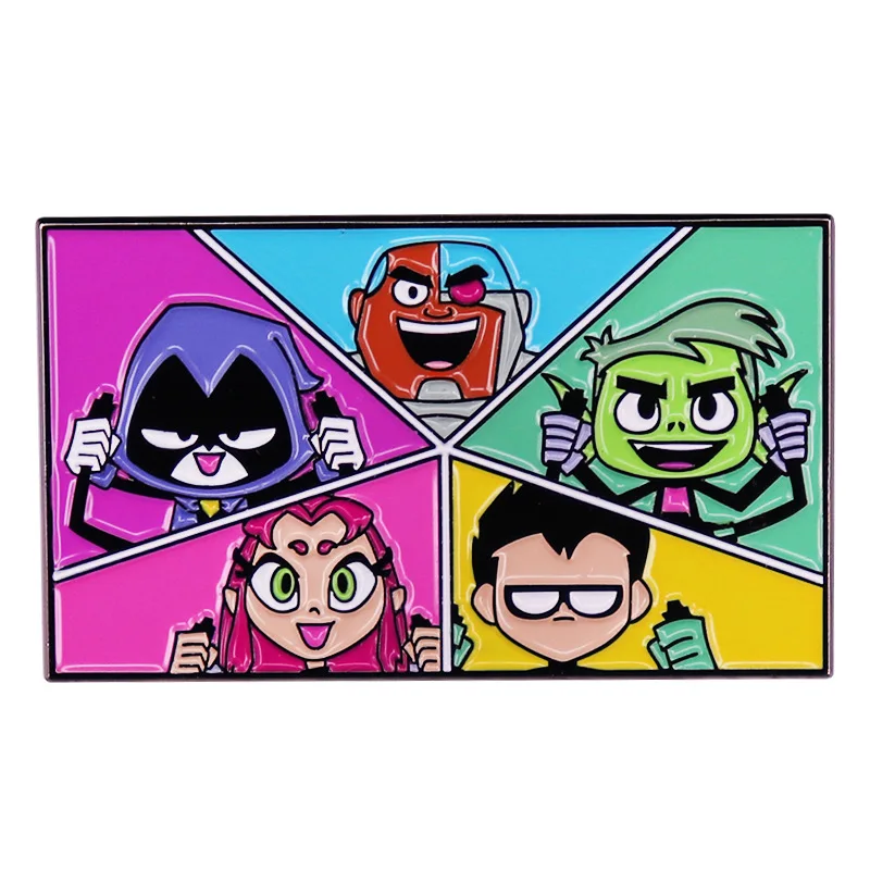 Teen Titans Raven Starfire Smalto Spilla Distintivo Zaino Collare Spille Cappello Accessori Gioielli