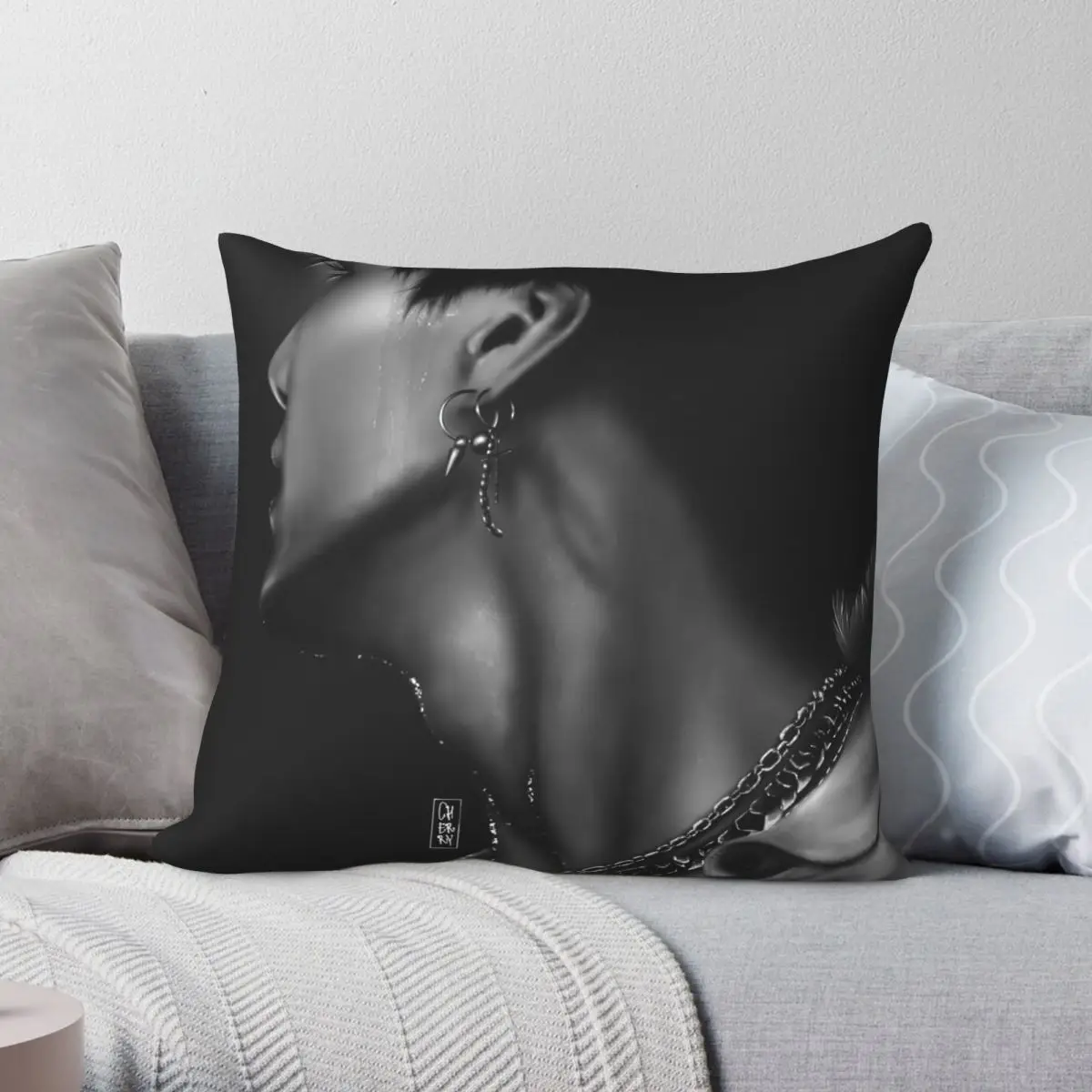 

Yoongi Square Pillowcase Polyester Linen Velvet Pattern Zip Decor Sofa Seater Cushion Cover 45x45