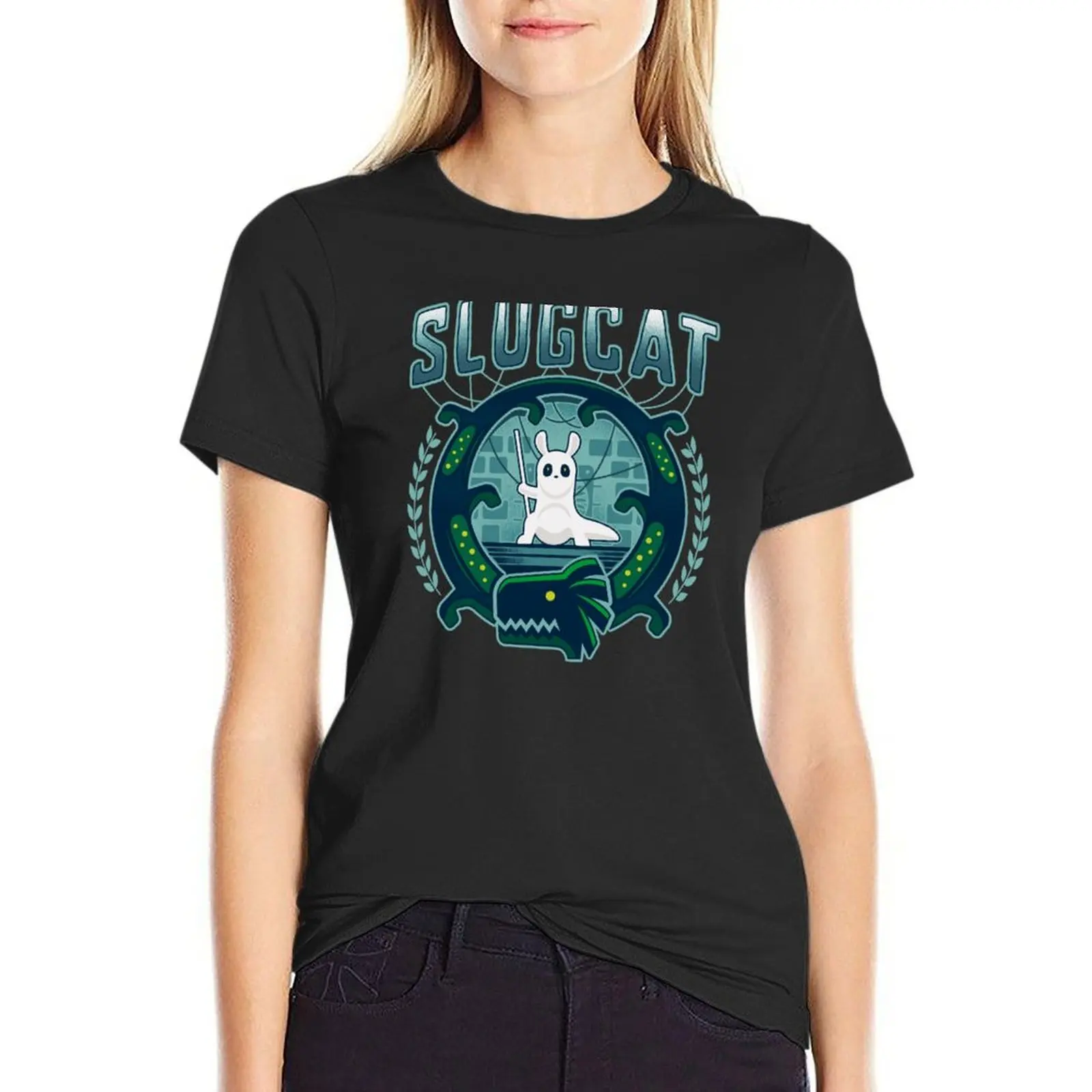 

Slugcat Emblem T-Shirt tops for Women spring clothes Women 2024 T-shirt Women t shirts for graphic