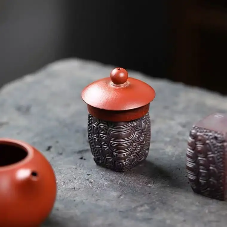 Yixing Purple Clay Tea Pet Play Tortoise Shell Cover Cover Bracket Can Raise Table Ornaments Tea Set SculptureRich Armor