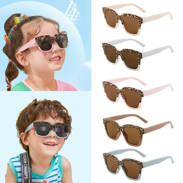 Children Fashion Vintage Leopard Double Color UV400 Sunglasses